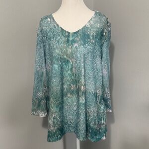 Chicos zenergy Elegant Teal Women's Top